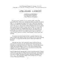 Atra-Hasis: a Survey
