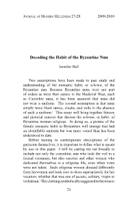 Decoding the Habit of the Byzantine Nun
