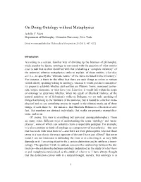 Ontology & Metaphysics