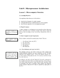 Unit 8 : Microprocessor Architecture