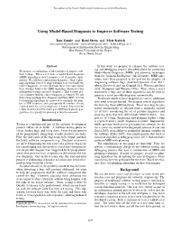 Using Model-Based Diagnosis to Improve Software Testing