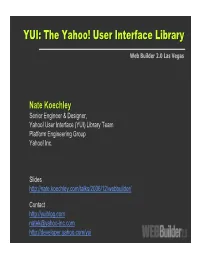 YUI: the Yahoo! User Interface Library