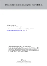 A PROOF of the C1 STABILITY CONJECTURE by RICARDO MAN£