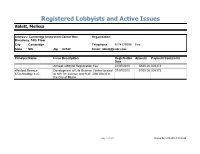 Active Registration and Issues