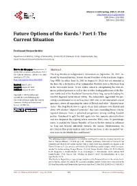 Future Options of the Kurds. Part I: the Current Situation