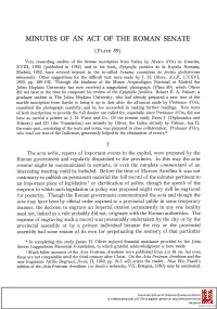 Minutes of an Act of the Roman Senate