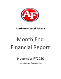 Month End Financial Report