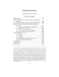 REFORMING POLICING André Douglas Pond Cummings* INTRODUCTION