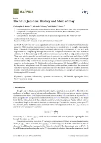 The SIC Question: History and State of Play