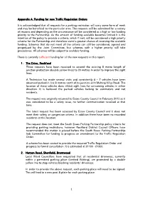 1 Appendix a Appendix A: Funding for New Traffic Regulation Orders Funding for New Traffic Regulation Orders Funding for New