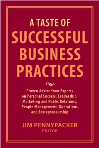 A Taste of Successful Business Practices