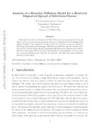 Analysis of a Reaction Diffusion Model for a Reservoir Supported Spread