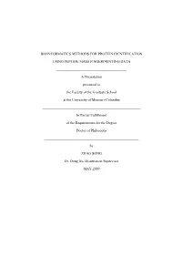 Bioinformatics Methods for Protein Identification