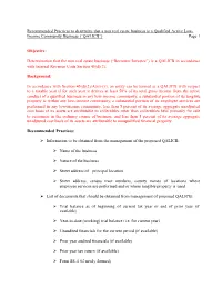 Recommended Practices to Determine That a Non Real Estate Business Is a Qualified Active Low- Income Community Business (“QALICB”) Page 1