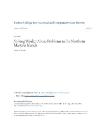 Solving Worker Abuse Problems in the Northern Mariana Islands Karen M