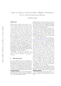 Topics As Clusters of Citation Links to Highly Cited Sources the Case of Research on International Relations
