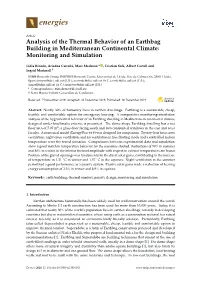 Analysis of the Thermal Behavior of an Earthbag Building in Mediterranean Continental Climate: Monitoring and Simulation