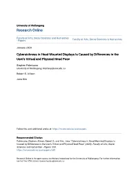 Cybersickness in Head-Mounted Displays Is Caused by Differences in the User's Virtual and Physical Head Pose