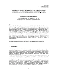 Predicting Energy-Based Acoustic Parameters in Churches: an Attempt to Generalize the Μµµ-Model