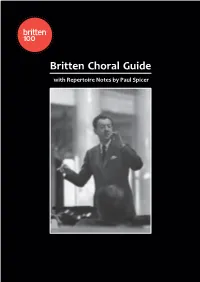 Britten Choral Guide with Repertoire Notes by Paul Spicer