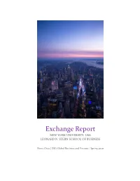 Exchange Report NEW YORK UNIVERSITY, USA LEONARD N