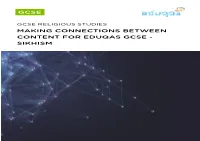 Sikhism Making Connections Between Content for Eduqas Gcse Religious Studies Route A