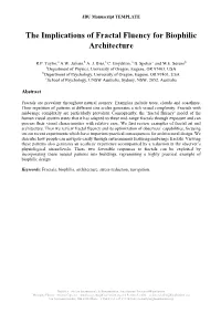 The Implications of Fractal Fluency for Biophilic Architecture