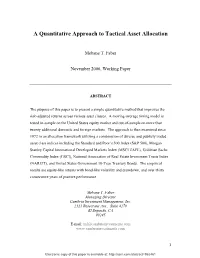 A Quantitative Approach to Tactical Asset Allocation