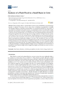 Analysis of a Flash Flood in a Small Basin in Crete