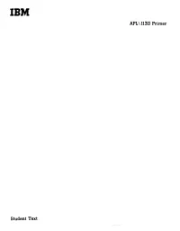 APL\1130 Primer Student Text