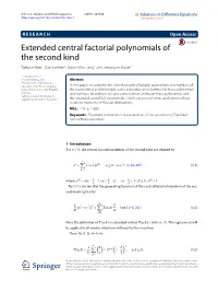 Extended Central Factorial Polynomials of the Second Kind Taekyun Kim1,Daesankim2,Gwan-Woojang1 and Jongkyum Kwon3*