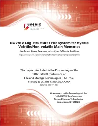 NOVA: a Log-Structured File System for Hybrid Volatile/Non
