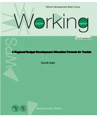A Regional Budget Development Allocation Formula for Tunisia
