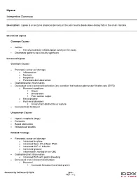 Lipase Interpretive Summary