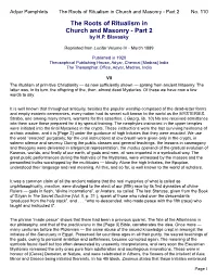 The Roots of Ritualism in Church and Masonry - Part 2 No