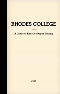 Guide to Effective Paper Writing