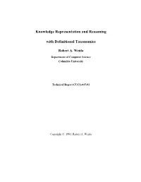 Knowledge Representation and Reasoning with Definitional