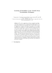 Learning Probabilistic Logic Models from Probabilistic Examples