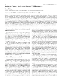 Southern Clusters for Standardizing CCD Photometry