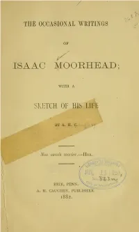 The Occasional Writings of Isaac Moorhead