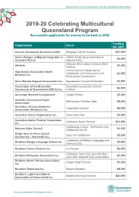 2019–20 Successful Grant Applicants for Multicultural Events