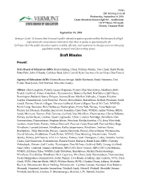 Draft Minutes from September 15 Meeting