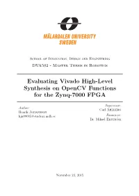 Evaluating Vivado High-Level Synthesis on Opencv Functions for the Zynq-7000 FPGA