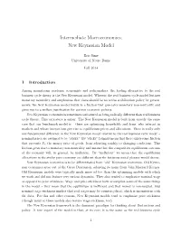 Intermediate Macroeconomics: New Keynesian Model