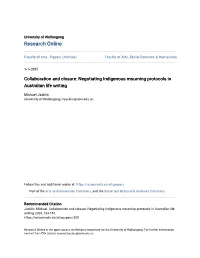 Negotiating Indigenous Mourning Protocols in Australian Life Writing