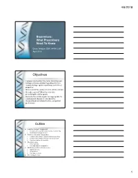 Objectives Outline