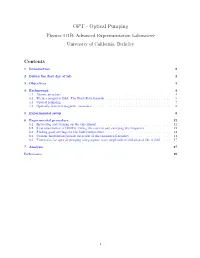 Optical Pumping Physics 111B: Advanced Experimentation Laboratory University of California, Berkeley