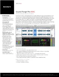 Sound Forge Pro MAC Advanced Audio Waveform Editor