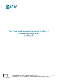 Task Force on Measures Following the Accident of Germanwings Flight 9525 Final Report