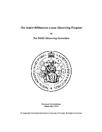 The Isabel Williamson Lunar Observing Program